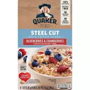 Quaker Instant Steel Cut Oatmeal Cranberries And Blueberries 8 Ct