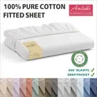 Hotel 100% Egyptian Cotton Fitted Sheet Single/Double/Queen/Super King Size Bed