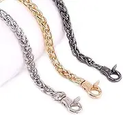 Swpeet 3Pcs Luxury Fashion 47 Inch Replacement Torsional Chain Strap with Buckles Set, Perfect for DIY Metal Shoulder Cross Body Bag Hand Bag Purse Replacement （ Gold + Silver+ Gun-Black）