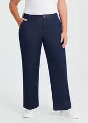 [Virtuelle] Taking Shape Cotton Cool Jade Wide Leg Jean Size 16 in Dark Indigo - Plus Size Women's Clothing Dark Indigo