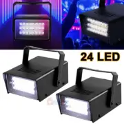 2X DJ Strobe Light Flash Light 24LED Disco Club Party Stage Effect Lighting 110V
