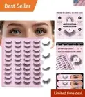 False Eyelashes Natural Look Fake Lashes 20 Pairs Wispy Fluffy False Lashes F...
