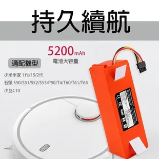 【刀鋒】小米米家掃地機器人電池 現貨 當天出貨 適用1代/1S/2代 小瓦 石頭 送主刷/邊刷/塵盒濾網