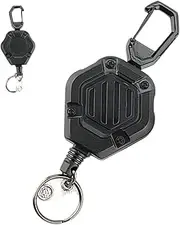Heavy Duty Retractable Badge Holder | Steel Wire Cord Badge Reel Key Extender with Carabiner | Multifunctional Name Card Keychain Badge Holder Clip for Employee Nurses