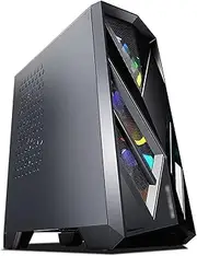 Mid-Tower Computer Case ATX, M-ATX, ITX, Desktop Computer Case, Vertical GPU Bracket Tempered Glass Side Panel