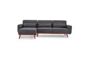 Sarantino Faux Velvet Sofa Bed Couch Lounge Chaise Cushions Dark Grey