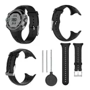 Replacement Silicone Watch Band Wrist Strap With Tools for Garmin Swim Watch Black