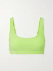 [GOOD AMERICAN] GOOD AMERICAN - Sparkle Metallic Neon Bikini Top - Green - 3 3 Green