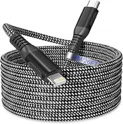 Extra Long USB C to Lightning Cable 26FT/8M [60W PD Charge & MFi & Data] iPhone Fast Charger Cable USB-C Power Delivery Fast Charging Cord 3A (max) for iPhone 14/Pro/ProMax/Plus/13/12/11/XS/X/8/7/6/5