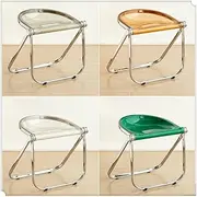 AQGILL Clear Modern Acrylic Folding Chairs, Portable Light Plastic Chair Transparent Foldable Chair with 500-Pound Capacity, Ergonomic Design, 8 Colors(Transparent)
