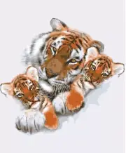 "Tigers" Printed Needlepoint Tapestry Canvas 11856