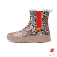 在飛比找momo購物網優惠-【uin】西班牙原創設計 女鞋 短靴 花間豹紋彩繪休閒鞋W1