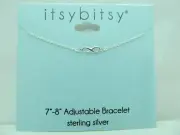 NWT ITSY BITSY STERLING SILVER INFINITY CHARM ADJUSTABLE BRACELET, LOVELY