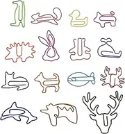 EMSea 60PCS Animal Themed Paper Clips Cartoon Bookmarks Colorful Metal Creative Paper Clips School Office Supplies Gifts for Women Children Pets Lovers