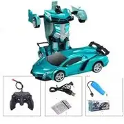 Electric Remote Control Car for Kids RC Transformation Robots One-Key Deformation Car Sports Model Toys for Boys Outdoor 2 in 1