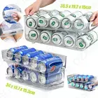 2 Tiers Stackable Beverage Holder Can Organiser Rack For Refrigerator Kitchen