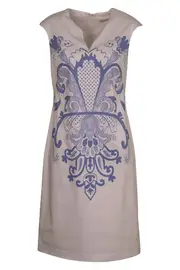 Placement Print Shift Dress--STI-SA141D23