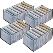 4PCS Clothes Drawer Organizer for Jeans, Washable Foldable Closet Organizers and Storage Boxes, Wardrobe Clothes Storage Organizer (36*25*20CM)