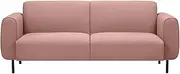 [Priceworth] Stella 3-Seater Sofa, Couch, Lounge, Bedroom and Living Room Furniture, Sturdy Wood Frame, Generous Seating, Plush Cushions, Tapered Wooden Legs, Durable Built, Charming Pink Upholstery
