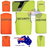 JB Hi Vis Safety Vest With SECURITY/STAFF/VISITOR Print at back & KIDsize 6HVS