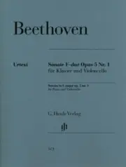Beethoven Cello Sonata F Major Op. 5 No. 1 Cello and Piano Book NEW 051481471