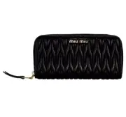 Miu Miu matelassé Black Napa Leather Wallet