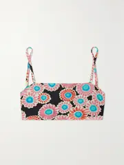 [La DoubleJ] La DoubleJ - Reversible Tie-back Floral-print Bikini Top - Pink - x small x small Pink