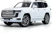 Die-cast Diecast Metal 1:24 for Toyota Land Cruiser SUV Car Model Models Simulation Sound Light Pull Back Simulated Mini Vehicle Miniature Vehicle