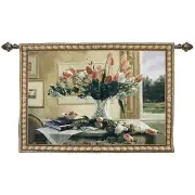 Tapestry Wall Hanging Tulips in a Vase Flowers Wall Artwork