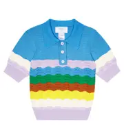 [Paade Mode] Paade Mode Pointelle-knit cotton polo shirt Y 12 multicoloured