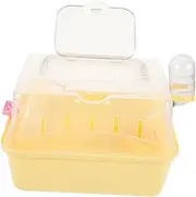 Box Hamster Cage Trap Coop Hamster Cage Kennel Dog Pet Booster Cone Dog Carrier Small Animal Carrier Holder Crate Budgie Seat Rabbit Transport Hay Puppy Hutch Plastic Yellow