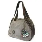 New Chala Bowling Zip Tote Large Bag Pleather Stone Gray Coin Purse PIANO gift