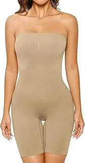 [ALYNE] Strapless Shapewear Bodysuit for Women Tummy Control Full Body Shaper Seamless Snatched Bodysuit for Under Dresses, Beige-f