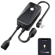 Smart WiFi Dimmer Plug 2 Sockets, Outdoor Smart Outlet Work with Alexa&Google