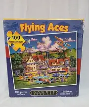 Dowdle Folk Art ~Jigsaw Puzzle ~Flying Aces ~ 100 Piece Puzzle ~New ~open box