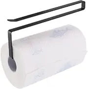 Kitchen Paper Towel Roll Holder, Cabinet Cupboard Under Shelf Storage Paper Towel Roll Holder Dispenser Napkins Storage Rack (Black)