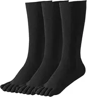 [HABITER] Women's Toe Socks Cotton Crew Athletic Running Five Finger