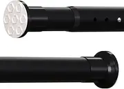 Oxdigi Room Divider Tension Curtain Rod Long / 102.4-122.1 inches Large No Drilling Adjustable Window Curtain Rod for Bethroom, Shower Indoor Decor/Black