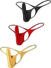 [ChaoGii] Sexy Mens Thong Low Rise Oil Shiny Mens G String T-Back Underwear Thongs Bulge Pouch Mens Lingerie