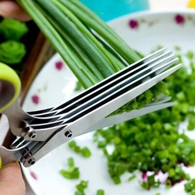 Multi-Layer Kitchen Food Scissor Shear Knife Herbs Vegetable Stainless Steel Cut