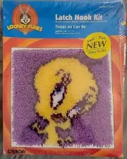 Looney Tunes Tweety Bird Latch Hook Kit -Tweet As Can Be 13"×13"
