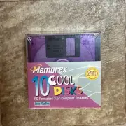Memorex 3.5” Computer Diskettes 10 Cool Disks Floppy Disk