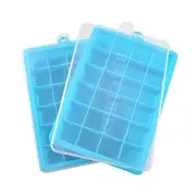 Ice Cube Tray, Silicone Square Ice Trays Easy Release Stackable Ice Sky Blue