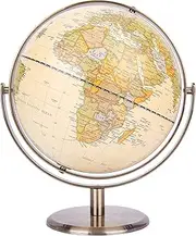 Exerz 20cm Antique Globe Metal Arc and Base Bronzed Colour - World Globe All direction 360° Rotation - Modern Map in Vintage Colour