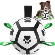 QDAN Dog Toys Soccer Ball with Straps, Interactive Dog Toys for Tug of War, P...