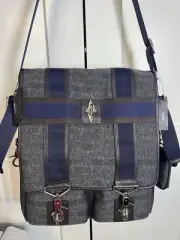 DKNY LARGE MODERN SPORT SATCHEL MESSENGER BAG GRAY/BLUE NWT