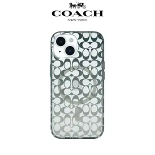 【COACH】iPhone 15 MagSafe 手機殼 軍綠經典大C(磁吸 iPhone14 / 13可共用)