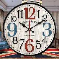 在飛比找樂天市場購物網優惠-美式掛鐘墻上掛鐘臥室靜音掛鐘創意客廳靜音時尚石英鐘圓歐式時鐘