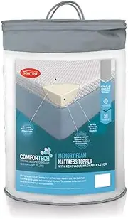 Tontine Pressure Relieving Memory Foam Mattress Topper, King – Lightweight Aircell Foam Moulds to Body Shape – Removable and Washable Cover for Hygiene – Non-Slip Backing for Secure Fit