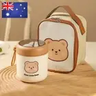 Stainless Steel Soup Cups with Foldable Spoon Handle Cute Bear Lunch Bento Boxes